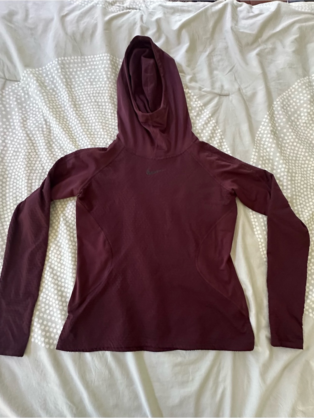 Nike Burgundy Hooded Long-Sleeve Warm-up, Size M